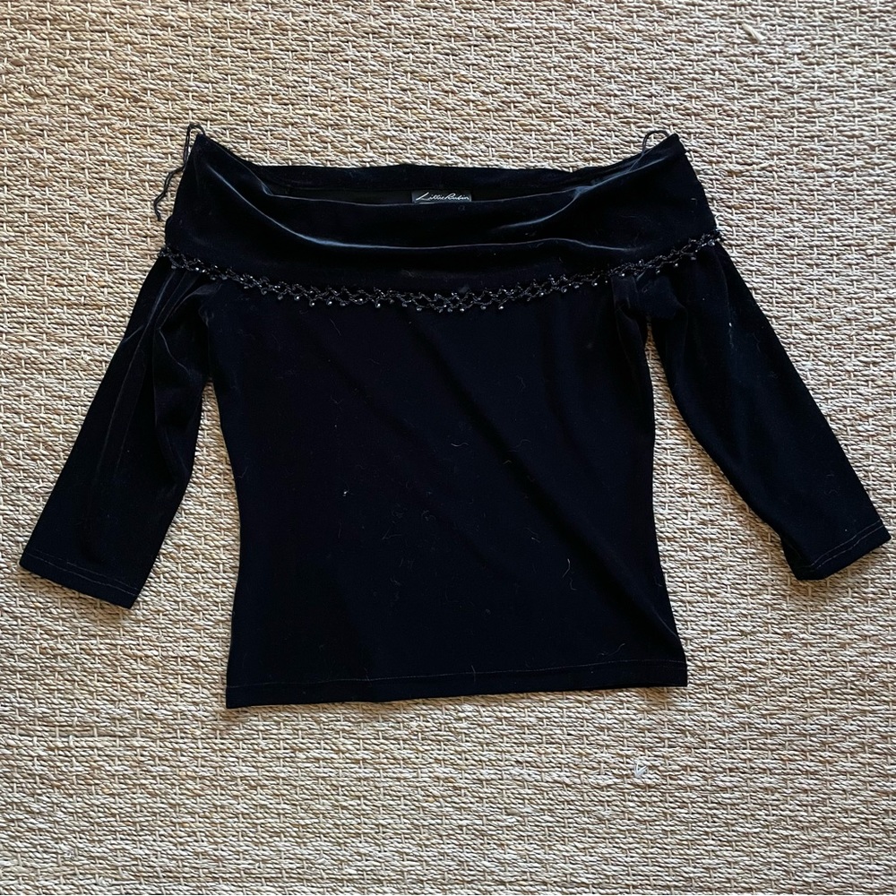Vintage velvet off the shoulder top